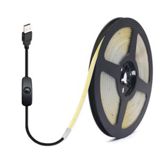 5mm 5V COB LED Strip Light Flexible 400Led/m High Density USB COB Led Tape Light