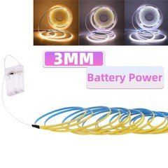 5V COB LED Strip 3mm 5mm 8mm Width 320LEDs High Density COB LED Tape AA Battery