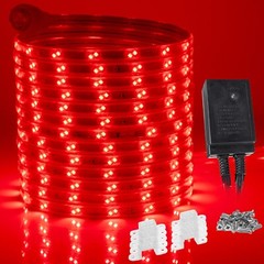 Red 16-Mode LED Strip Light, Outdoor Waterproof Connectable Lighting