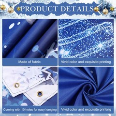 Tatuo Christmas Garage Door Banner Cover 7×16 ft Large Blue 7 x 16 ft, BLUE