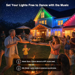 Permanent Outdoor Lights, 100Ft RGB Color Chasing String Lights with 16 Million