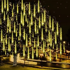 Christmas Lights Outdoor, Certified Falling Rain Drop Light 8 Tubes 192 LED …
