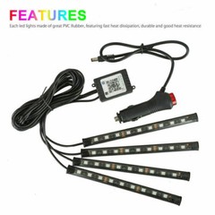 4X12 48 LEDs Car Interior Atmosphere Neon RGB Lights Strip APP Control Bluetooth