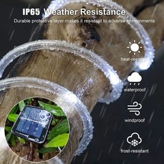 Solar Rope Lights 33FT 100LED Outdoor Solar String Lights IP65 Waterproof