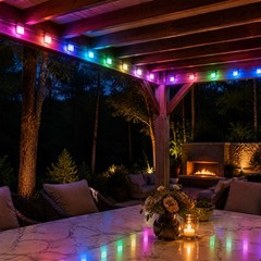 150FT RGB+IC Eave Permanent Outdoor Lights Smart 90 LED Strip Light w Remote APP