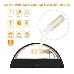 Aipsun Black Modern Led Wall Sconce Indoor Wall Lights 1 Pack Hardwired Up And