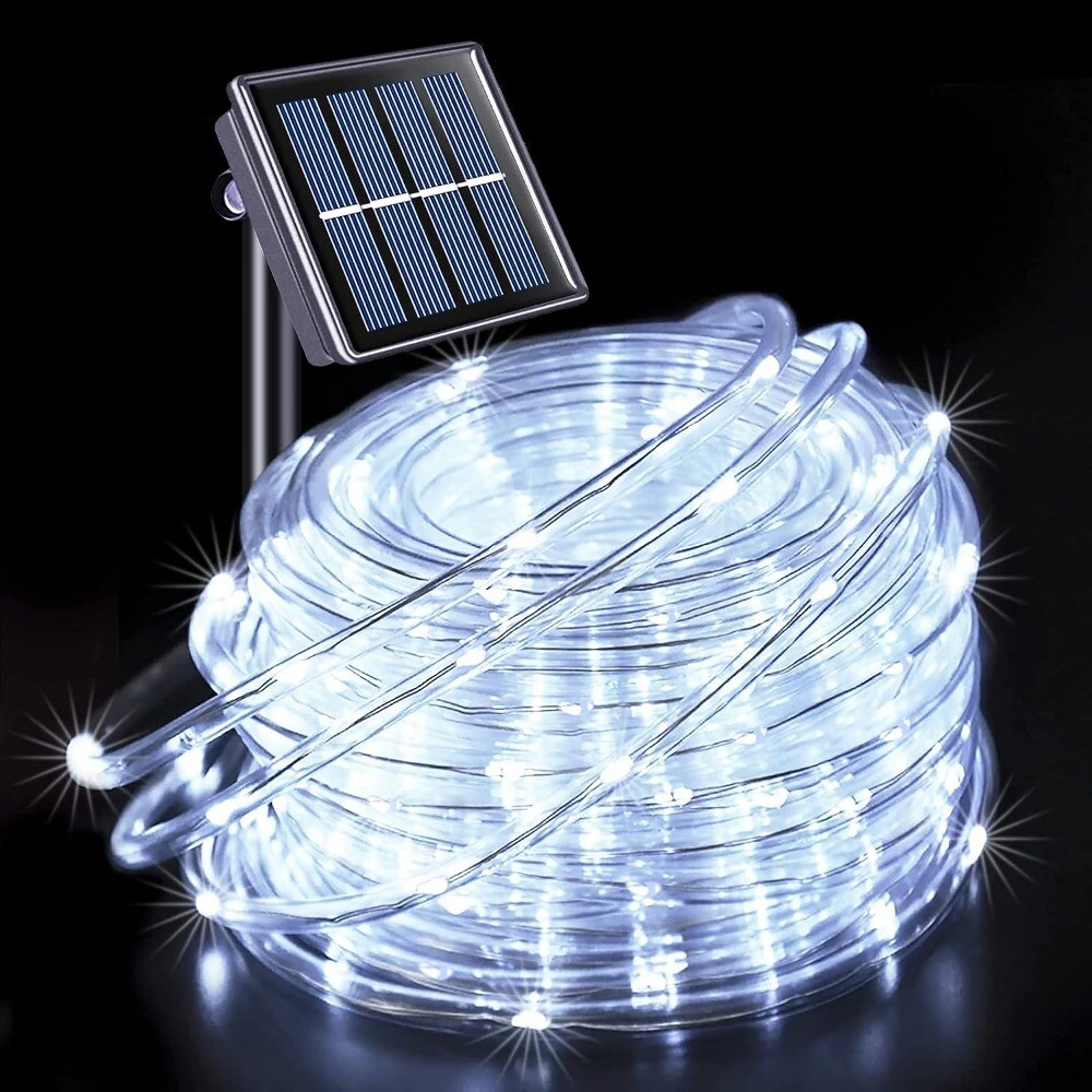 Solar Rope Lights Outdoor Tube Fairy String Lights Waterproof Garden Patio Decor