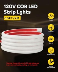 COB LED Strip Light 110V 120V 6FT LED Light Strip 3000K 6.56ft/2M Warm White