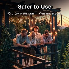 100FT Solar String Lights S14 Shatterproof Waterproof for Patio Garden Outdoor