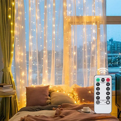 3/6M USB LED Curtain 8Modes Remote Control Lights Holiday Wedding Garland for Be