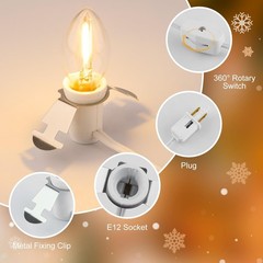 Brightown Accessory Cord with LED Bulb – 6ft 2 Pack, Warm White