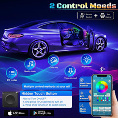 Dreamcolor Acrylic Interior Car LED Strip Light with Wireless APP, RGB 22 in 1