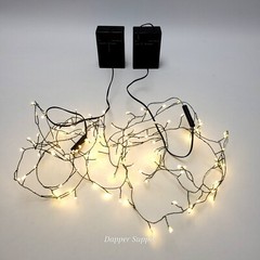 (Set of 2) 60 Mini LED Thin Wire String Fairy Lights Battery Operated Christmas