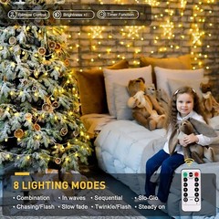 100 LEDs Battery Operated String Lights Globe Fairy Lights Tent Camping Garden