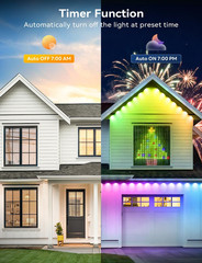 100FT RGB Color Changing Outdoor String Lights with APP & Remote Control