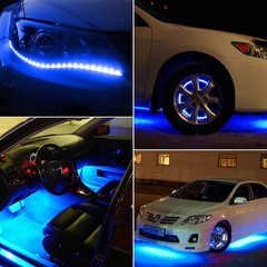 Blue 5PCS 12V 12″ 15SMD Flexible LED Strip Light Waterproof For Car Truck Boat