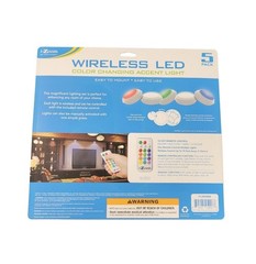 Wireless Color Changing Accent Light 5 Pack Cycle Up To 12 Colors