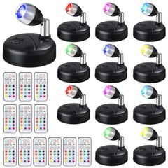 12 Pcs Battery Operated Spotlights Indoor LED Spot Display, Black