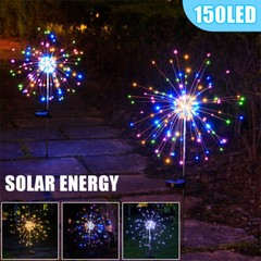 150 LED Solar Firework Lights Outdoor Waterproof Path Lawn Garden Decor Lamp