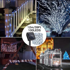 Outdoor Solar Fairy String Lights Copper Wire Waterproof Garden Decor 100/200LED