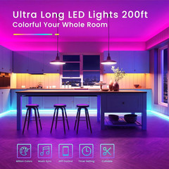 200ft Bluetooth RGB LED Strip Lights Music Sync App Remote Control 2 Rolls