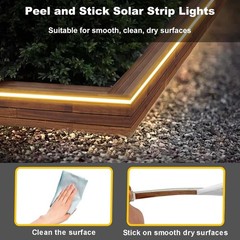 Solar Strip Lights Outdoor,Waterproof LED Strip Lights for Camping