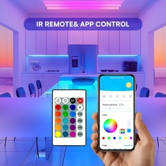 LED Strip Lights, Smart Light with App & Remote Control, RGB LED Lights for room