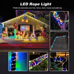 Rope Solar String Lights Outdoor Waterproof LED Garden Fairy Light PVC Tube39FT