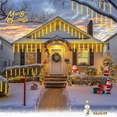 16 inch 16 Tubes Meteor Shower Rain Tree String Lights Garden Party Xmas Outdoor