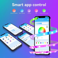 200ft Bluetooth RGB LED Strip Lights Music Sync App Remote Control 2 Rolls