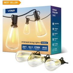 Shatterproof 25FT LED Outdoor String Lights: Perfect for Gardens & Celebrations