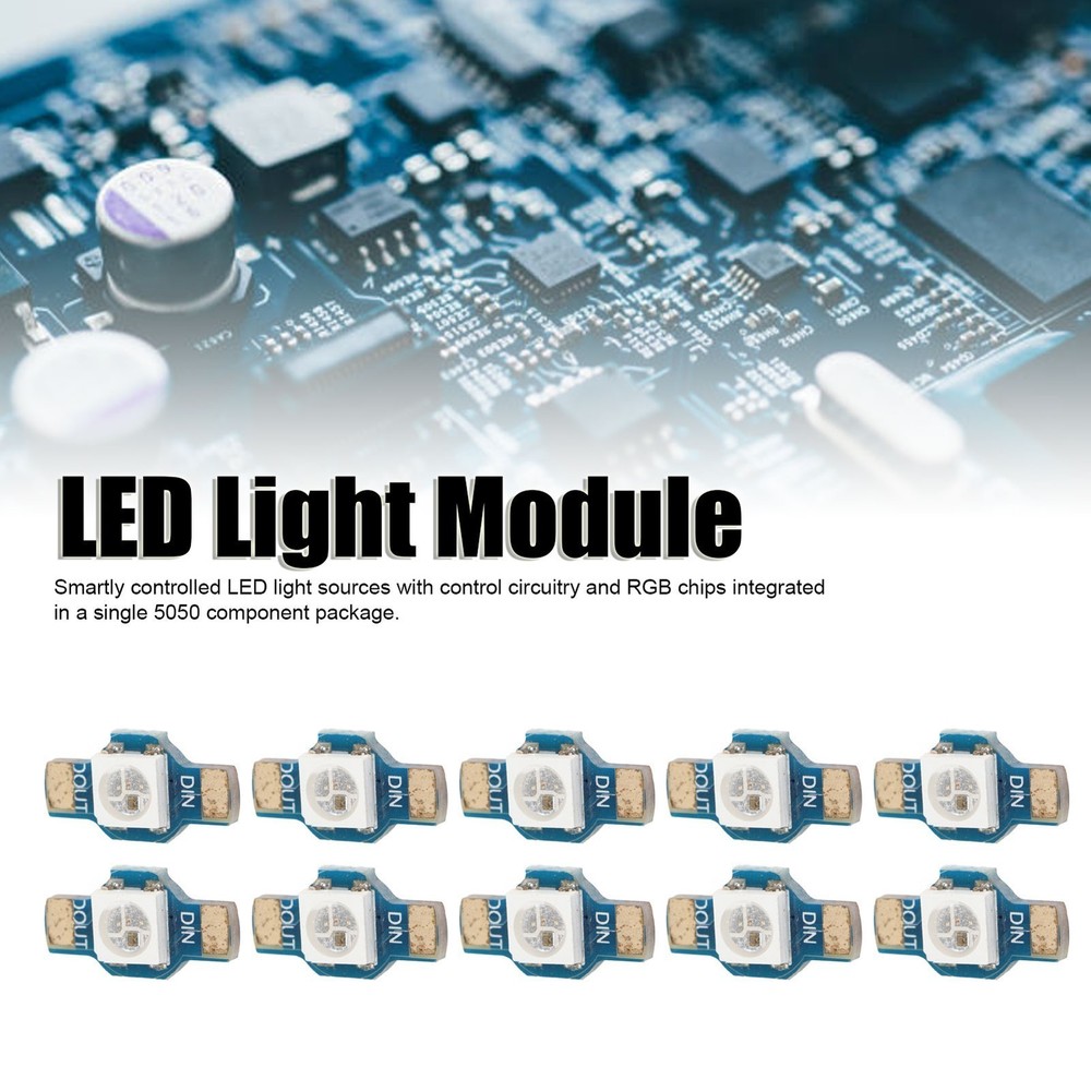 10Pcs WS2812 RGB LED Module High Brightness Energy Saving Lightweight LED Light