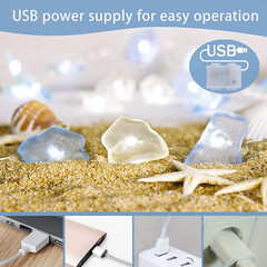10Ft 40 LED String Light Sea Glass Festive Beach Themed Multi-Function Remote