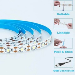 USB LED Strip DC 5V 2835 White Warm White TV Background Lighting Flexible Tape