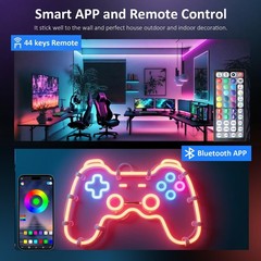 Neon Light Cord with Remote Control – Flexible, 39FT IP67 Waterproof, Music S…