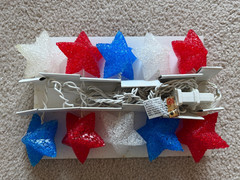 New Patriotic 4th Of July 10 Star Lights Red White and Blue String Lights 6ft.
