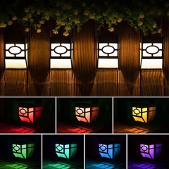 4Pack LED Solar Fence Light Outdoor Garden Deck Wall Decor Lamp 8 Lighting Color