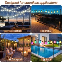 5-11 Foot Black Metal String Light Poles – Steel Bistro Ground Stakes (4 Pack)