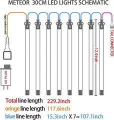 (5Pack) OMGAI Waterproof Meteor Shower Rain Lights – 30cm 8 Tubes Drop Icicle