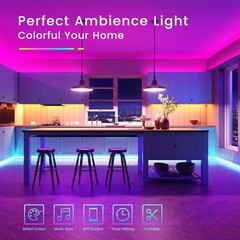 TJOY 60Ft Bluetooth LED Strip Lights Music Sync LED Lights StripRgb Color Chan