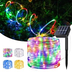 Rope Solar String Lights Outdoor Waterproof LED Garden Fairy Light PVC Tube39FT