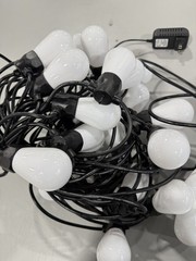 EAVELIGHT 100FT SMART OUTDOOR PATIO LIGHTS WITH REMOTE, BLACK/WHITE
