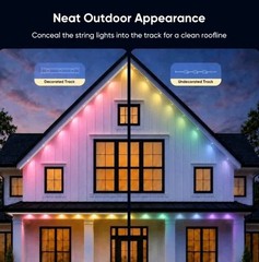 APPECK 50ft Track Kit for Permanent Outdoor Lights Pro C5106, 10 Piece White