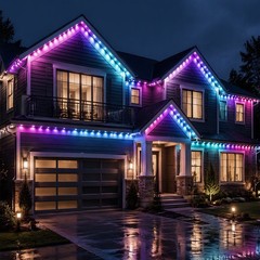 150FT RGB+IC Eave Permanent Outdoor Lights Smart 90 LED Strip Light w Remote APP