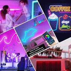 USB RGB Neon LED Strip WiFi Tuya Smart Life Alexa Game Room Light 5V