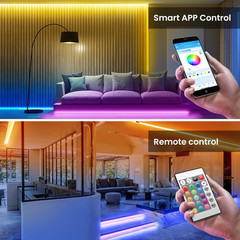 200ft Bluetooth RGB LED Strip Lights Music Sync App Remote Control 2 Rolls