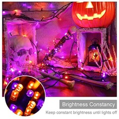 300 LED Orange&Purple Halloween Lights 99FT Connectable 8 Lighting Modes with M