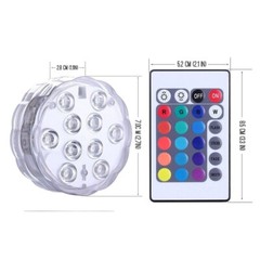 RGB Remote Controlled Submersible 10LED Light Color Changing Battery Operated