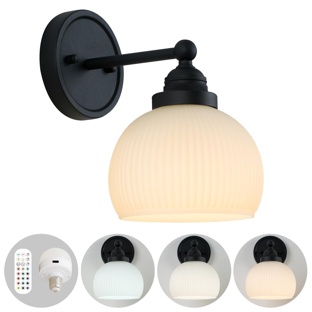 HEQIQEH Vintage Rechargeable Battery Operated Sconce Wall Lighting Remote