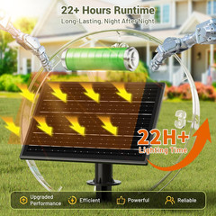 200FT Solar String Lights Outdoor Waterproof 72+2 LED Bulbs, Solar Powered with